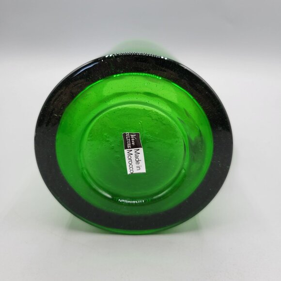 Cone Jug Hand Blown Green Recycled Glass Pitcher Verve Culture Morocco - Picture 6 of 7